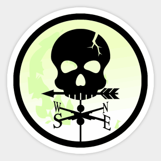 Skull Moon Weathervane Sticker